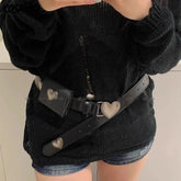 Y2k Aesthetic Belt Bags for Vintage Heart Patchwork Casual Handbags All Match Mini Streetwear Trendy Waist Packs